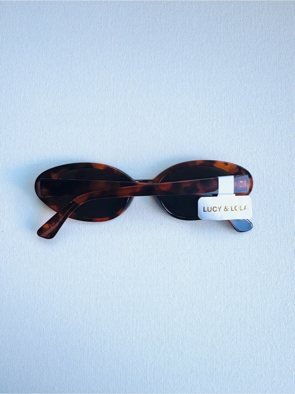 Lucy & Lola Oval Tortoiseshell Sunglasses – Retro Slim Frame | Brown Lens - Picture 4 of 4